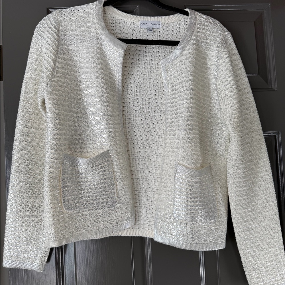Ivory Open-Front Cardigan by Jones New York